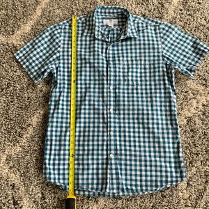 OLD NAVY, slim fit size large tall, teal check classic shirt